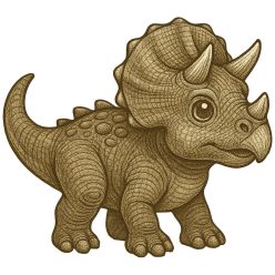 Triceratops kölyök kristálymatrica