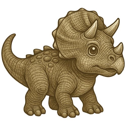 Triceratops kölyök kristálymatrica