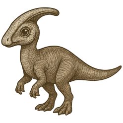 Parasaurolophus kölyök kristálymatrica