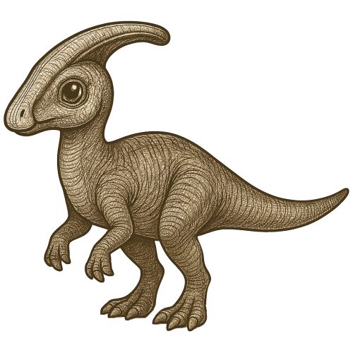 Parasaurolophus kölyök kristálymatrica