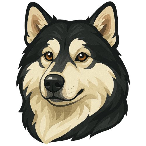 Alaszkai malamut fej kristálymatrica