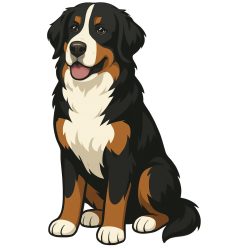 Berni pásztorkutya ülő kutyus kristálymatrica