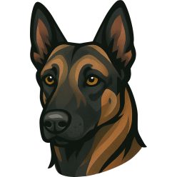 Belga juhászkutya fej kristálymatrica