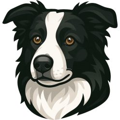 Border Collie fej kristálymatrica
