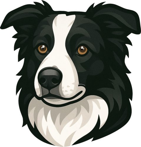 Border Collie fej kristálymatrica