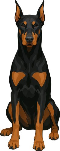 Dobbermann ülő kutyus kristálymatrica