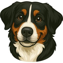 Nagy svájci havasi kutyus fej kristálymatrica