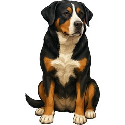 Nagy svájci havasi ülő kutyus kristálymatrica