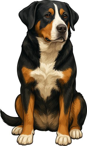 Nagy svájci havasi ülő kutyus kristálymatrica