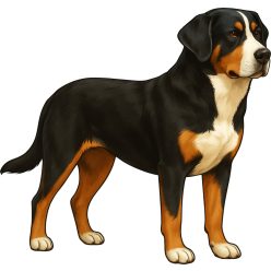 Nagy svájci havasi álló kutyus kristálymatrica