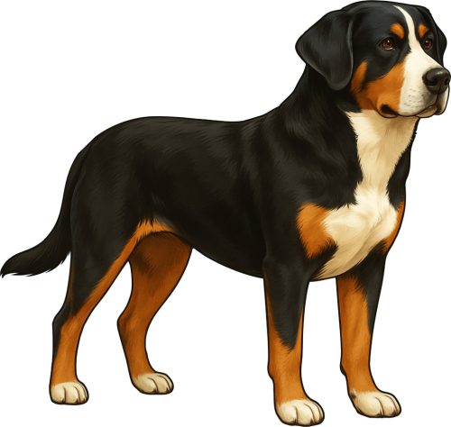 Nagy svájci havasi álló kutyus kristálymatrica